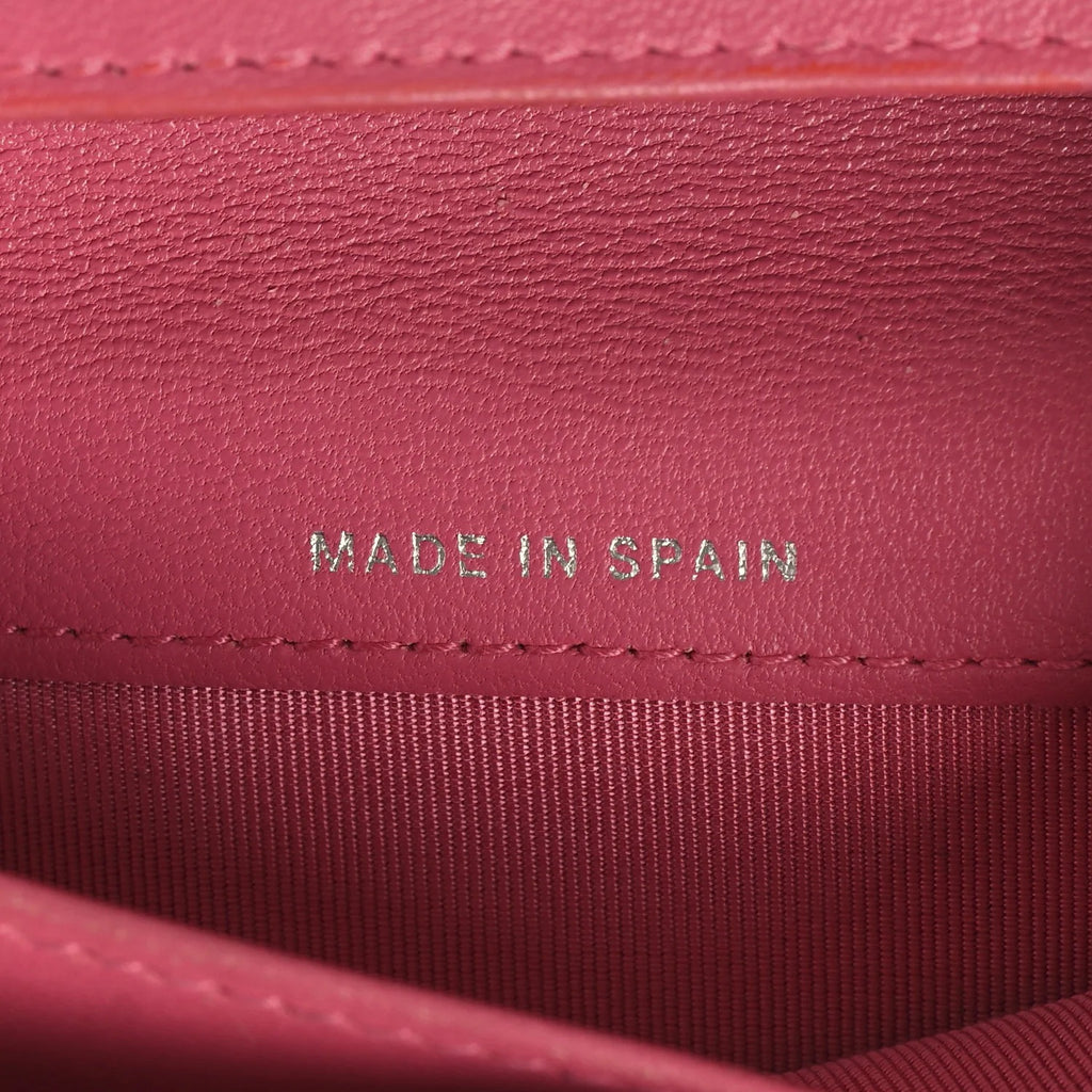 Chanel Lambskin Quilted Yen Wallet Red Pink