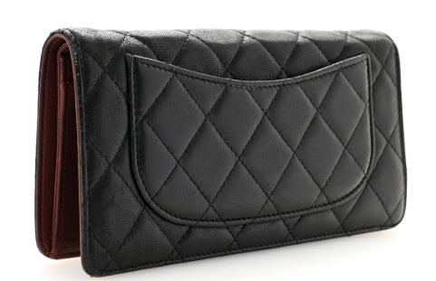 Chanel Lambskin Quilted Yen Wallet Black