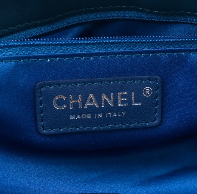 chanel bklue handbag lambskin