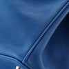Close-up of a blue fabric texture leather detail zoom in 