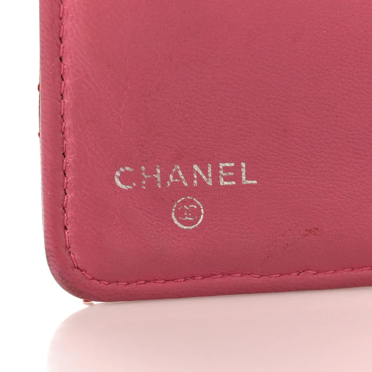 Chanel Lambskin Quilted Yen Wallet Red Pink