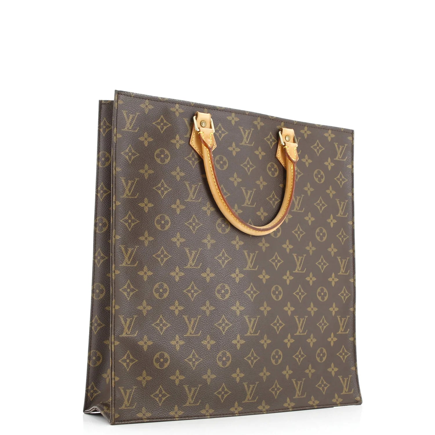 louis vuitton sac plat with monogram pattern on a white background