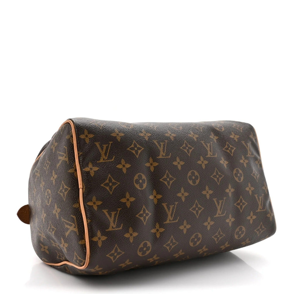 Louis Vuitton monogram handbag on a white background